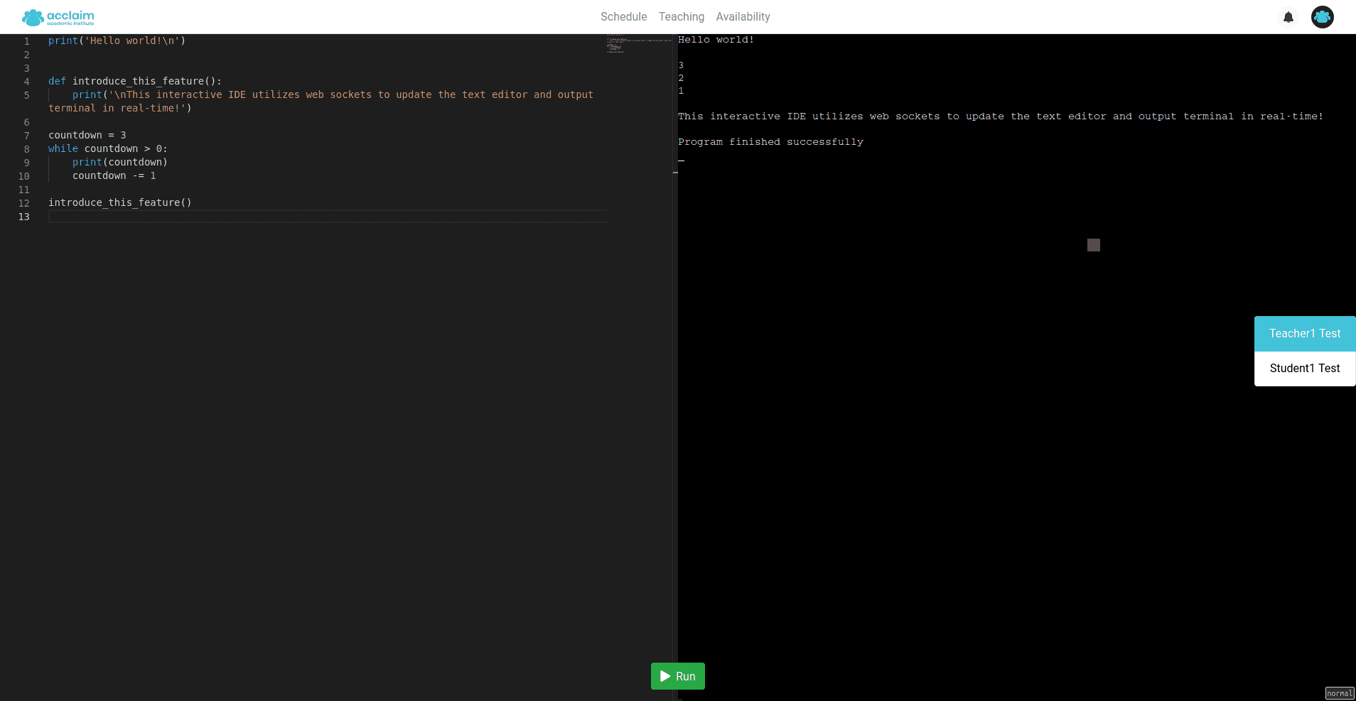 Screenshot for Interactive Python IDE
